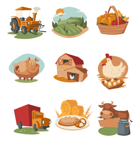 卡通农场牧场素材