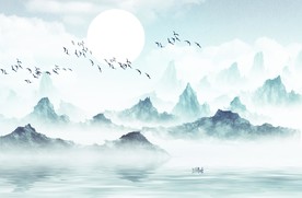 意境水墨山水画