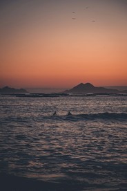 晚霞海面落日