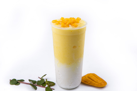 香醇浓郁芒果奶茶 摄影照片