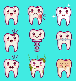 卡通牙齿牙科形象图标