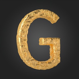 金属质感立体字母G