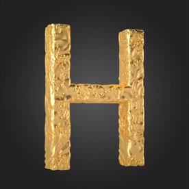 金属质感立体字母H