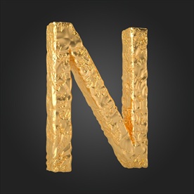 金属质感立体字母N