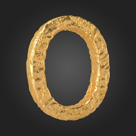 金属质感立体字母O