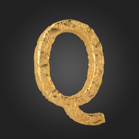 金属质感立体字母Q