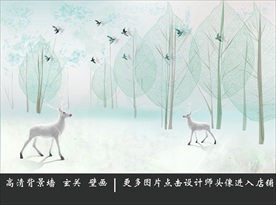 北欧麋鹿装饰画