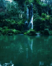 公园 假山 流水 园林 人造景