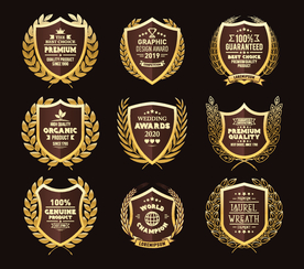 金色烫金盾牌图案