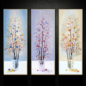 国潮手绘潮流插花装饰画