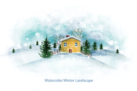 冬季雪景插画图案