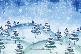 冬季雪景插画图案