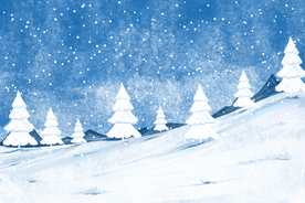 冬季雪景插画图案