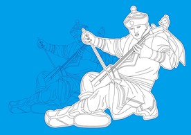 马头琴矢量线描