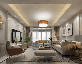 简欧轻奢客厅3d模型