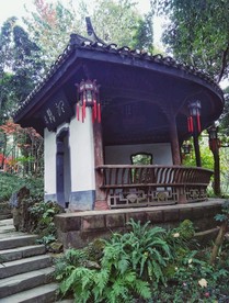 杜甫草堂 仿古建筑 灯笼 石阶