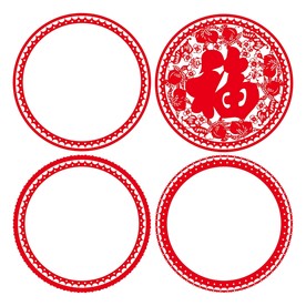 剪纸福字窗花边框