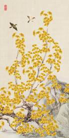 飞鸟银杏玄关装饰画