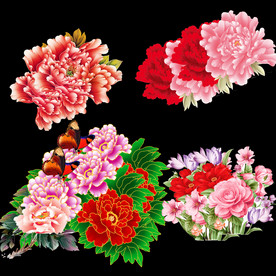 矢量牡丹花 黄色牡丹花