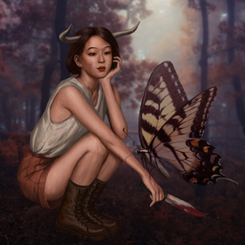 彩色人物插画艺术背景