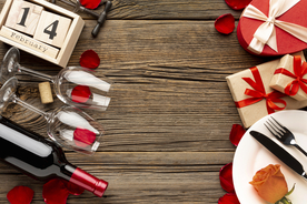 浪漫情人节红酒爱情背景