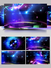 蓝色紫色绚丽多彩舞台背景视频