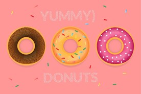 手绘矢量甜甜圈