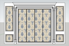 欧式背景墙模型