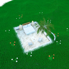 创意草原卧室客厅oc素材c4d