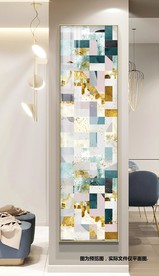 长条竖版色块几何轻奢装饰画