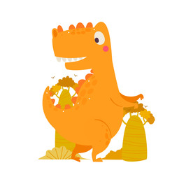 卡通橙色霸王龙