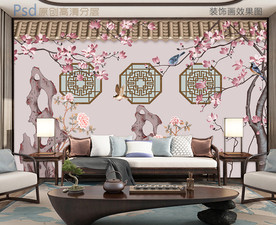 宫廷庭院小景宫廷风背景墙