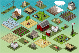 立体创意城市建筑物图案