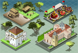 立体创意城市建筑物图案