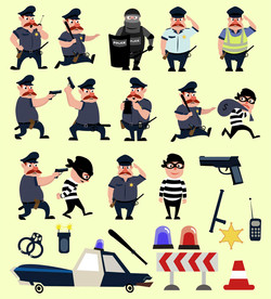 警察 小偷 抓捕 防爆 警车