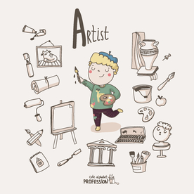 小清新简笔涂鸦素材