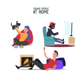 宅 家庭  假期 青年