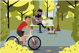 创意公园休息的人物