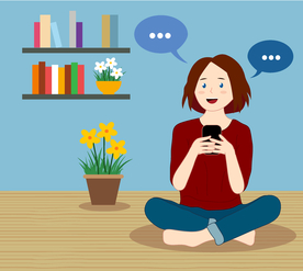 创意手机聊天的女子