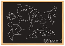 9款入海洋生物黑板画