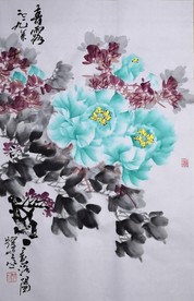 100幅牡丹国画精品 王跃峰画