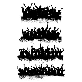 人群欢呼庆祝素材