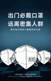 戴口罩海报 抗击疫情 卫生海报