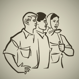 站一排的人好兄弟卡通素材