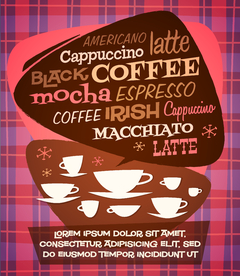 咖啡杯子图标设计唯美酷时尚背景