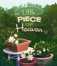 花园花盆卡通素材背景