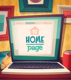 笔记本电脑卡通设计素材背景