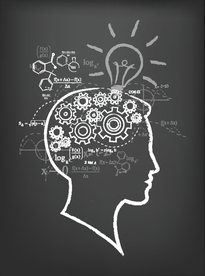 思想家黑板粉笔画创意广告设计