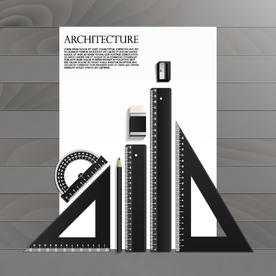 测量工具格尺橡皮卷笔刀卡通设计