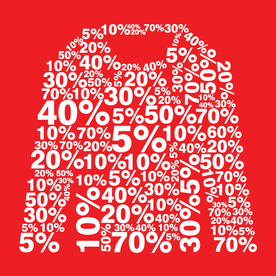 服装打折艺术字设计折扣促销海报